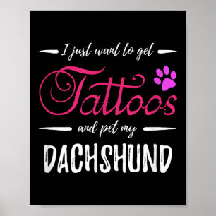 Affiche Amoureux des chiens Dachshund Tattoo Chemise Drôle