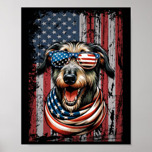 Affiche Amoureux des chiens irlandais Wolfhound Drapeau am