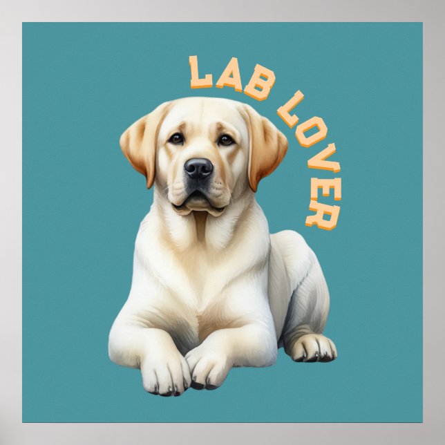 Affiche Amoureux des chiens Labrador Retriever (Devant)