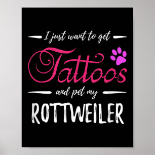 Affiche Amoureux des chiens Rottweiler Tattoo drôle Chien