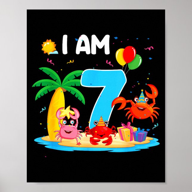Affiche amoureux des crabes de 7 ans thème crabe 7ème plag (Devant)