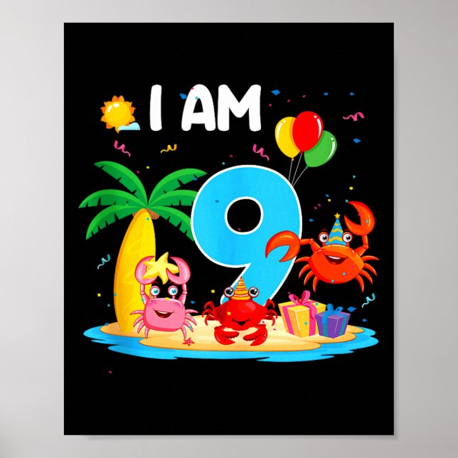 Affiche amoureux des crabes de 9 ans thème crabe 9ème plag (Devant)
