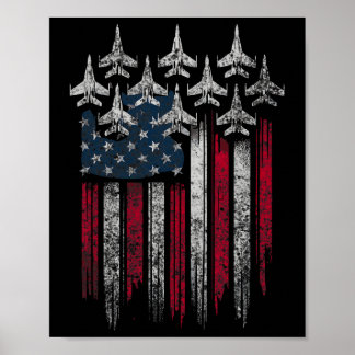 Affiche Amoureux des drapeaux américains patriotiques avio