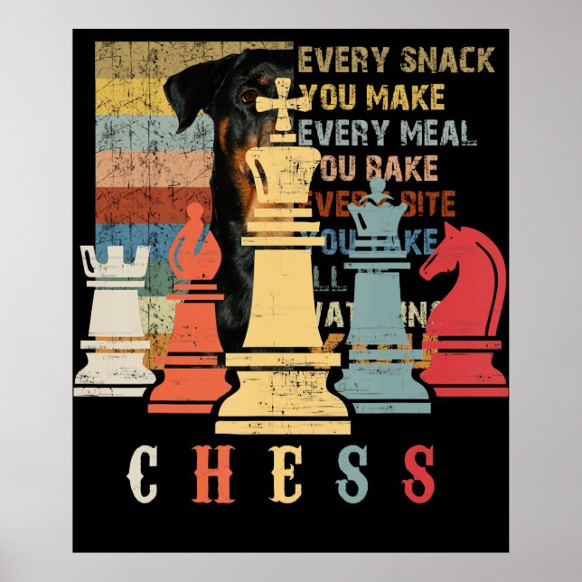 Affiche Amoureux des échecs | Jeu d'échecs Checkmate Cadea (Devant)