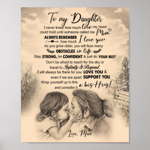 Affiche Amoureux des filles À ma fille Amour maman