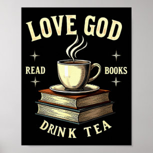 Affiche Amoureux des livres chrétiens Aime Dieu Lire des l