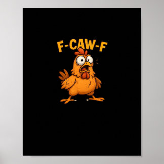 Affiche Amoureux des oiseaux pun cool design unique F Caw