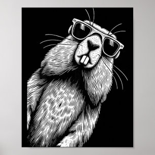 Affiche Amoureux drôle de la marmotte Jour de la marmotte
