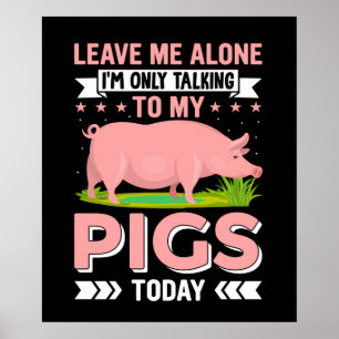 Affiche Amoureux du cochon de campagne amusant
