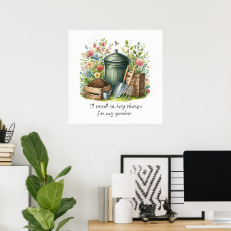 Affiche Amoureux du jardinage amusant personnalisable