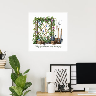Affiche Amoureux du jardinage amusant thérapie