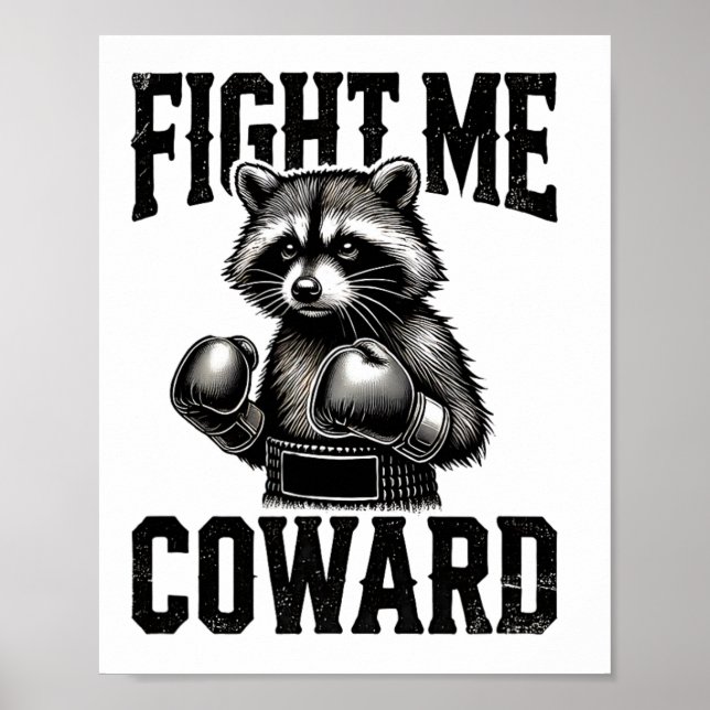 Affiche Amoureux du raton laveur Drôle de combat de boxe M (Devant)