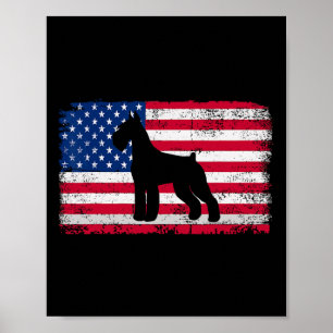 Affiche Amoureux du Schnauzer Standard 4 juillet Patriotiq
