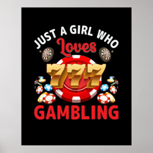 Affiche Amoureux fille amusante Jouer mot art Casino