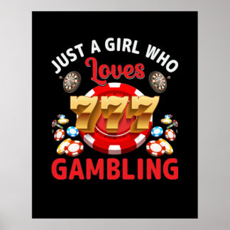 Affiche Amoureux fille amusante Jouer mot art Casino