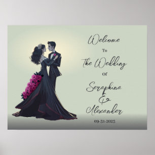 Affiche Amoureux gothiques romantiques Élégant Mariage Bie