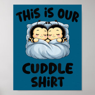 Affiche Amoureux Mignons Des Abeilles C'est Notre Câlin 