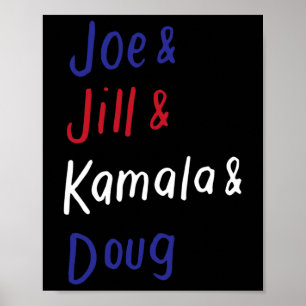 Affiche & ; Jill & ; Kamala & ; Doug Biden Harris