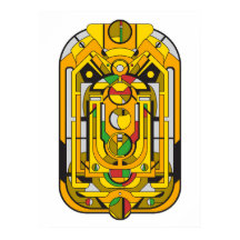 Ampel - Yellow Cyberpunk Géométrique Abstrait