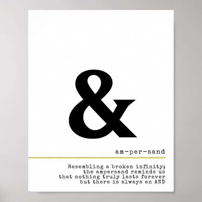Affiche Ampersand minimal de la typographie noire (Devant)