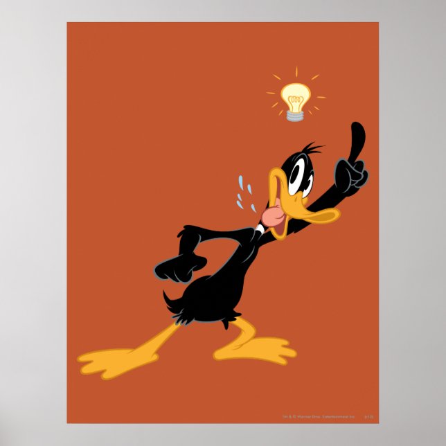 Affiche Ampoule au-dessus de la tête de DAFFY DUCK™ (Devant)