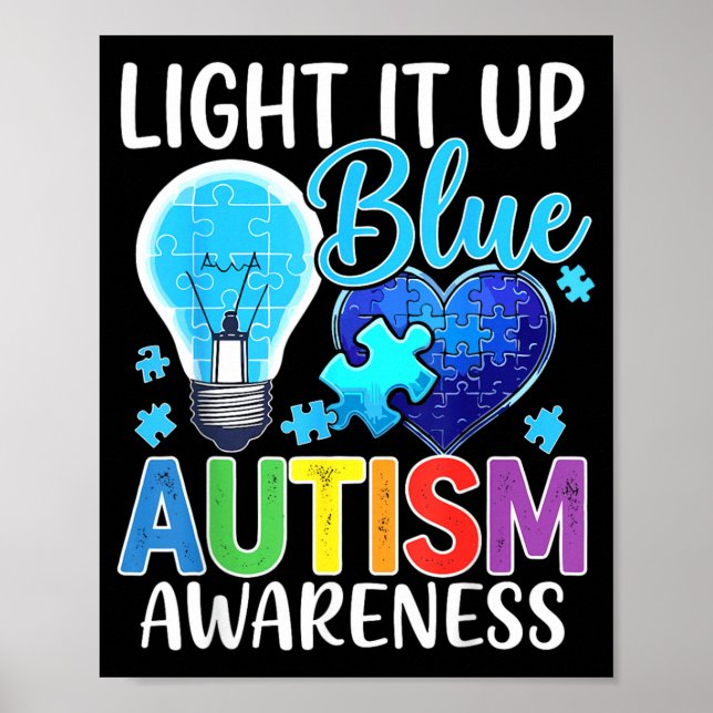 Affiche Ampoule de sensibilisation à l'autisme lumineuse b (Devant)