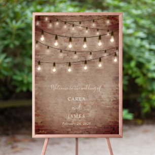 Affiche Ampoules Vintage Brique 20x28 Mariage