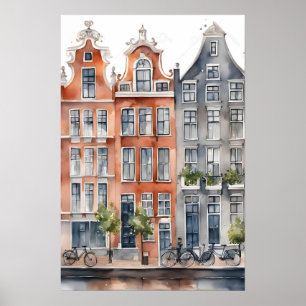 Affiche Amsterdam aquarelle