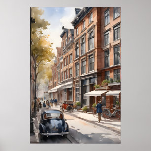 Affiche Amsterdam aquarelle