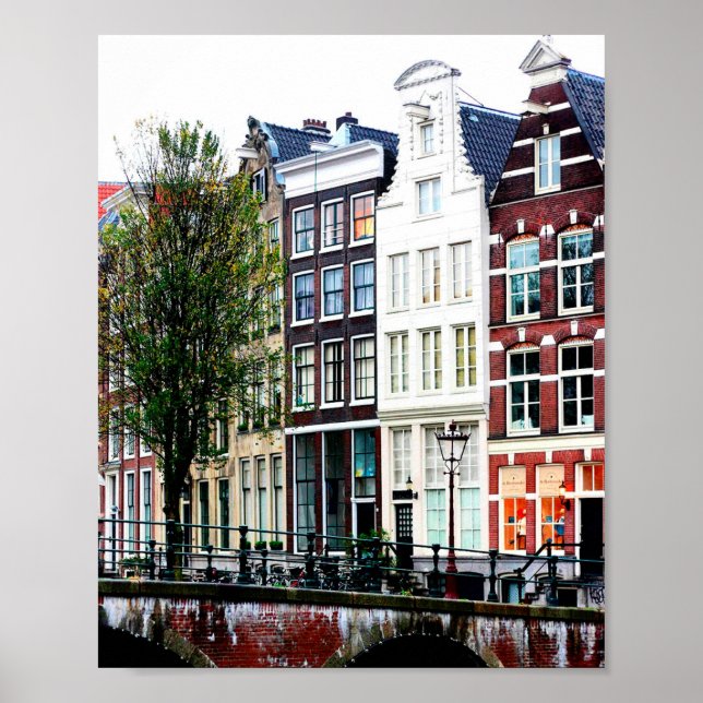 Affiche Amsterdam Canal Houses Photo (Devant)