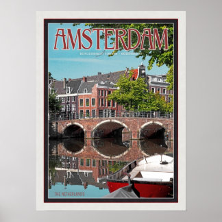 Affiche Amsterdam - Keizersgracht-RGrachtCentrum