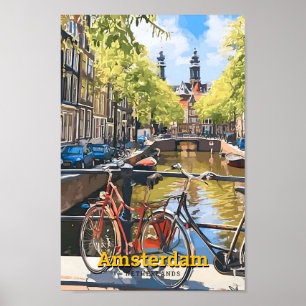 Affiche Amsterdam Le Vintage voyage Pays-Bas