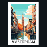 Affiche Amsterdam Pays-Bas Canal Travel<br><div class="desc">Découvrez cette belle affiche présentant l'architecture unique de la capitale hollandaise Amsterdam,  Pays-Bas. Fait un grand souvenir et un cadeau de voyage pour chaque touriste. Faites votre propre et achetez maintenant</div>