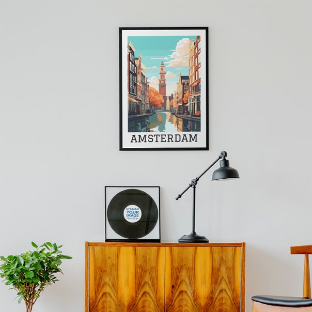 Affiche Amsterdam Pays-Bas Canal Travel (Amsterdam Netherlands Canal Travel Poster)