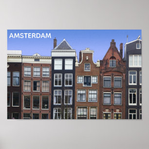 Affiche Amsterdam Pays-Bas Holland Canal