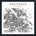 Affiche Amsterdam Pays-Bas minimal Modern Street Map<br><div class="desc">Amsterdam Pays-Bas minimal Modern Street Map</div>