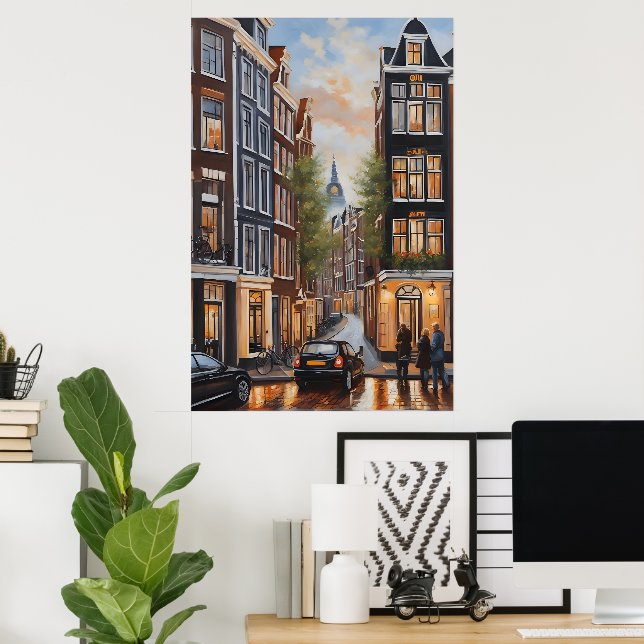Affiche Amsterdam peinture à l'huile (Bureau à domicile)