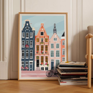 Affiche Amsterdam Print Amsterdam Illustration Amsterdam