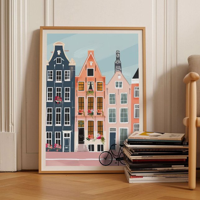 Affiche Amsterdam Print Amsterdam Illustration Amsterdam  (Créateur téléchargé)