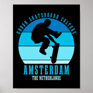 Affiche Amsterdam Skateboardeur Urne Skateboard 3
