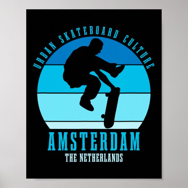 Affiche Amsterdam Skateboardeur Urne Skateboard 3  (Devant)