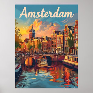 Affiche Amsterdam Sunset Serenity : Canal Cruise
