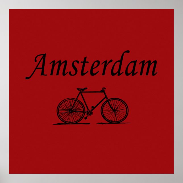 Affiche Amsterdam vélo rétro (Devant)