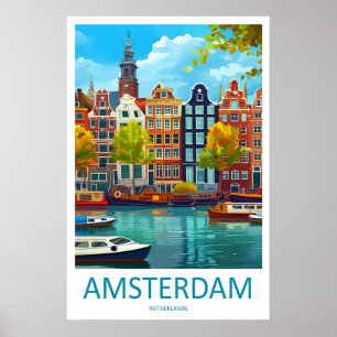 Affiche Amsterdam Voyage National Vintage Parc Ski