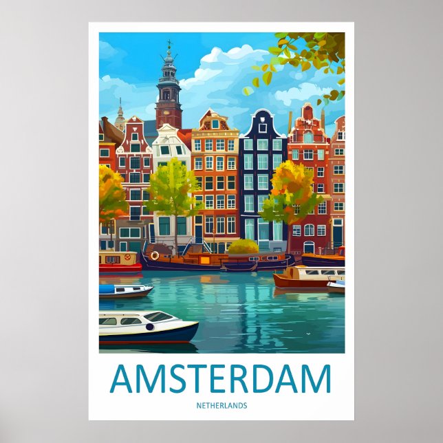 Affiche Amsterdam Voyage National Vintage Parc Ski (Devant)