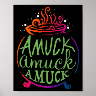 Affiche Amuck Amuck Amuck Sorcière amusante Halloween Cade