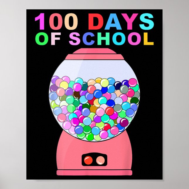 Affiche Amusant 100 Jours D'École Machine Gumbyll Pour Les (Devant)