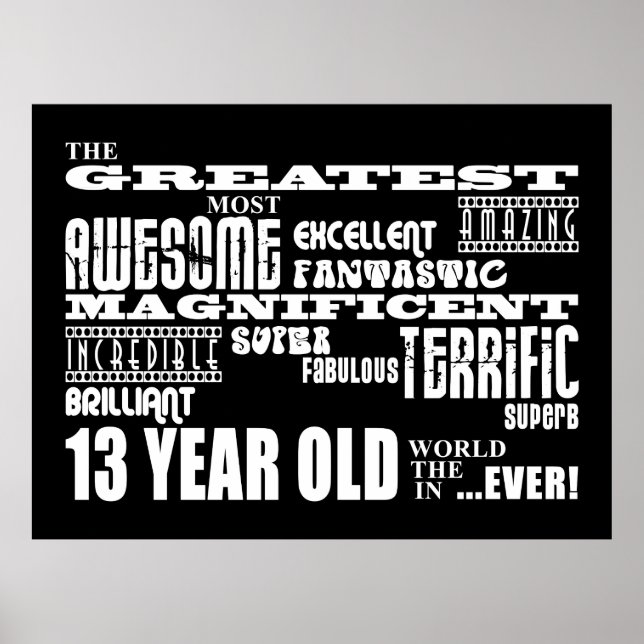 Affiche Amusant 13ème anniversaire fête Plus grand treize  (Devant)