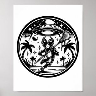 Affiche Amusant Alien Lax Lacrosse Hommes Garçons Filles J