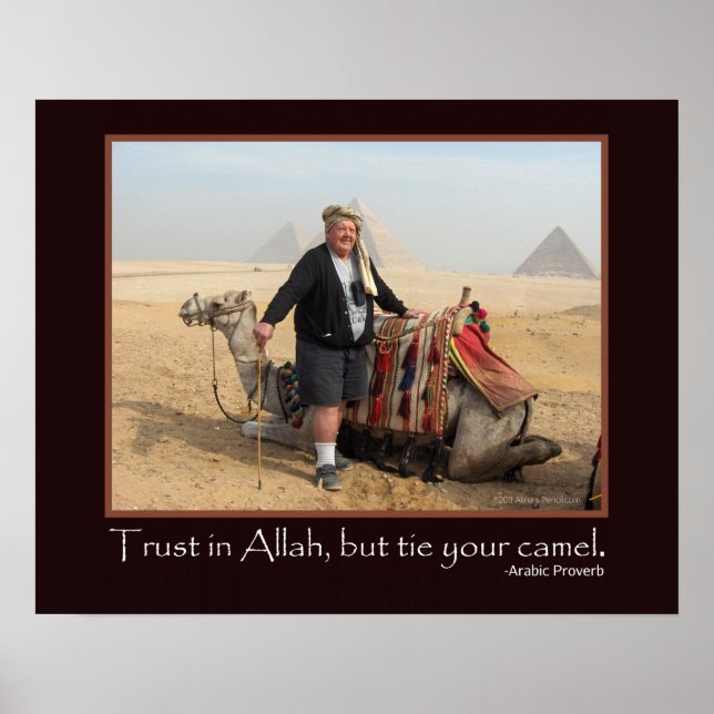 Affiche Amusant Arabe Proverbe Egypte Pyramides Camel Phot (Devant)